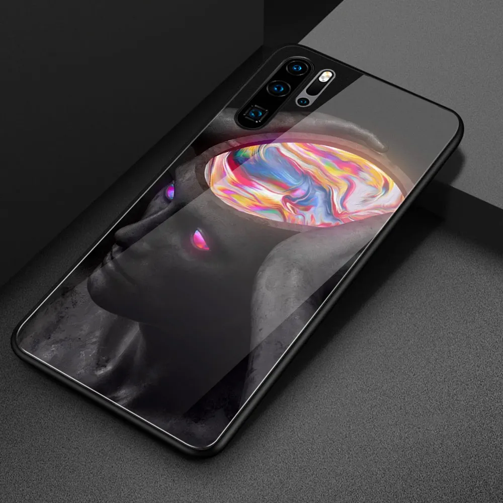 For case huawei p20 pro statue art Glass back cover p30 for Huawei P9 P10 Plus P20 P30 Pro lite | Мобильные телефоны и