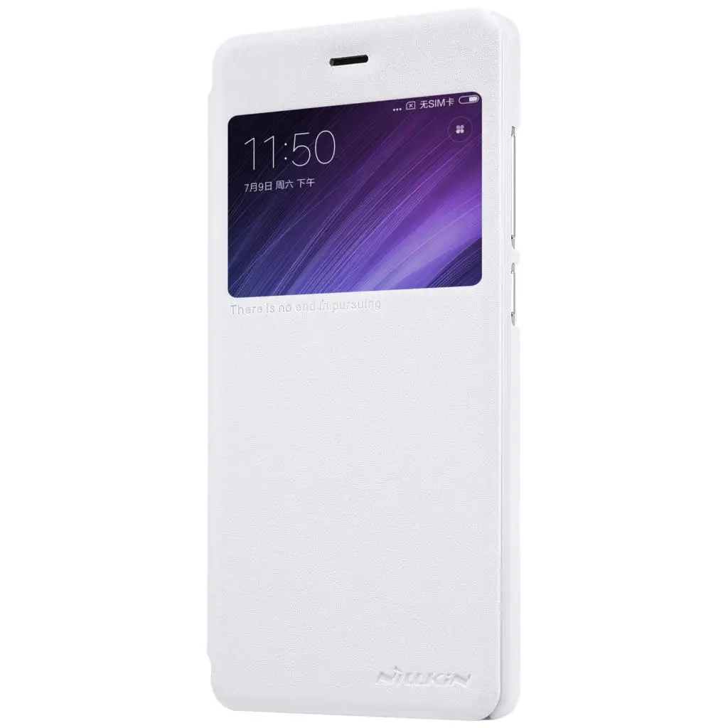 Флип-чехол для Xiaomi Redmi 4 чехол Nillkin Sparkle серии из искусственной кожи с окошком |
