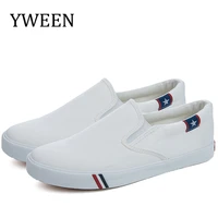 yween new men vulcanize shoes man fashion sneakers leisure platform flats student breathable white single shoes slip on shoes