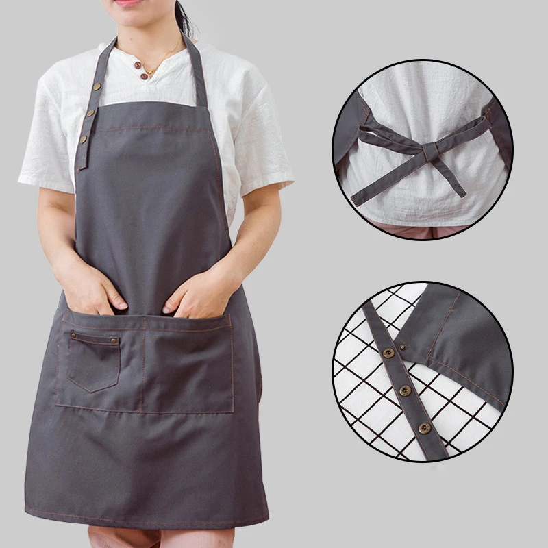 1 * фартук нагрудник инструмент унисекс холст официант с большим карманом шеф