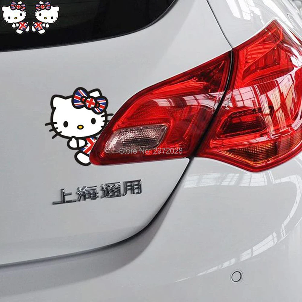 2 x новейший креативный милый рисунок Hello Kitty в Флаг Великобритании зеркала