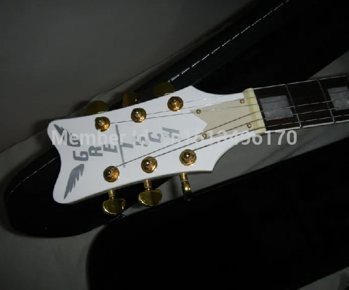 Фабрика белого Gretsch Сокол 6120 Полу полый Средства ухода за кожей корейские тюнеры