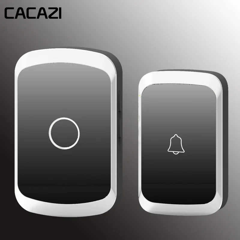 Беспроводной дверной звонок CACAZI, водонепроницаемый, переменный ток, 110-220 В, Wifi, цифровой аккумулятор, кнопка 36 мелодий, 4 громкости, беспроводной, домашний, дверной звонок