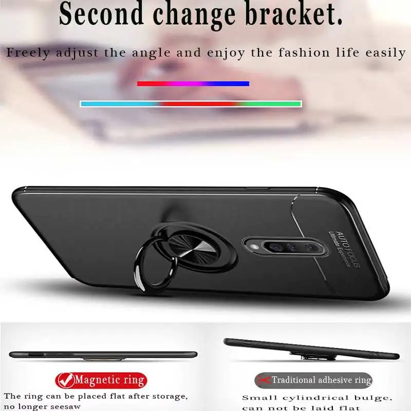 Luxury Shockproof Magnetic Bumper Case On The For Oneplus 7 Pro Cover 6 6T Soft Silicone Car Ring |