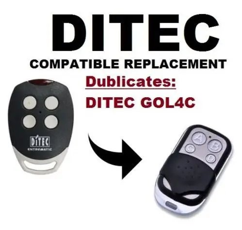 2 шт. клон 433/433 92 МГц фиксированный код брелоки DITEC GOL4C замена универсальный пульт