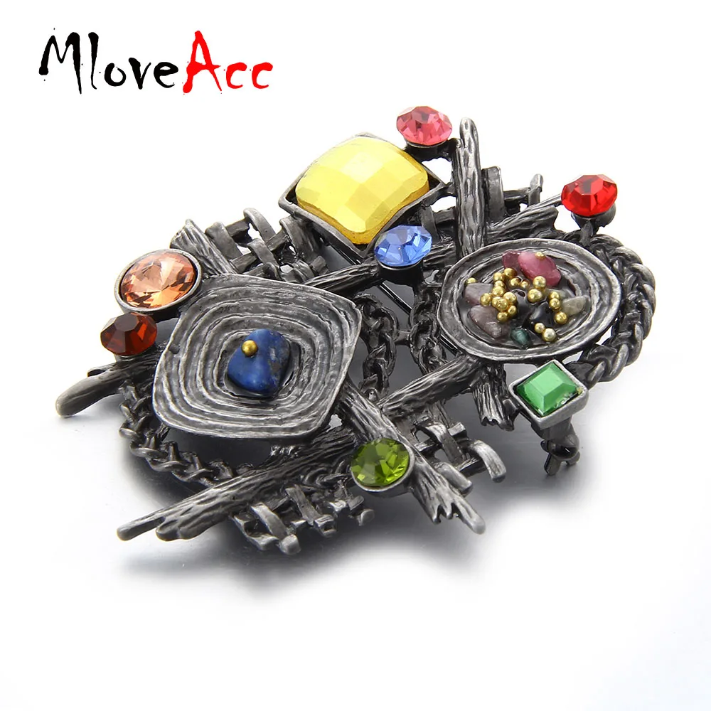 Женская Брошь из камня для шарфов MloveAcc винтажная разноцветная брошь в античный