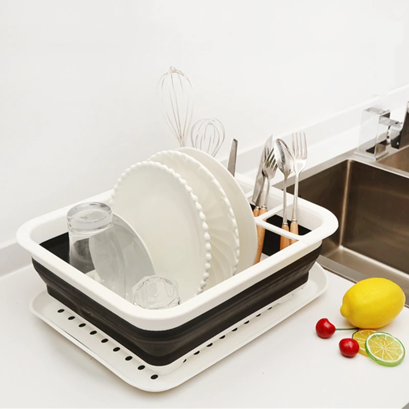 Силиконовые Складная полка для посуды Drainboard сушки крылом держатель хранения