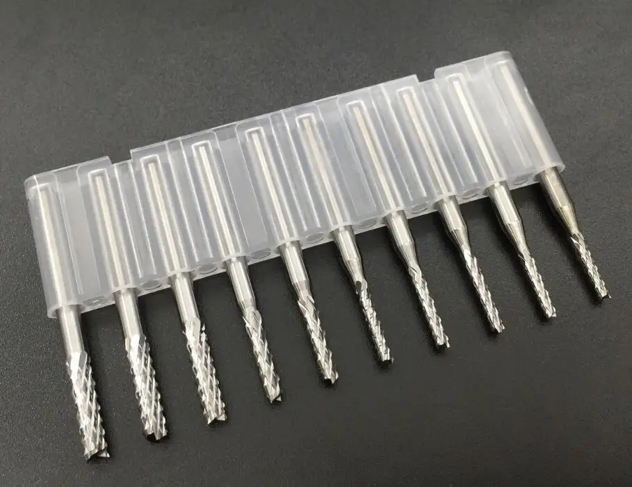 10 шт 3 175 мм Вольфрам PCB резцы для фрезы. Кукурузная фреза 1/8 дюйма расширенная ППМ