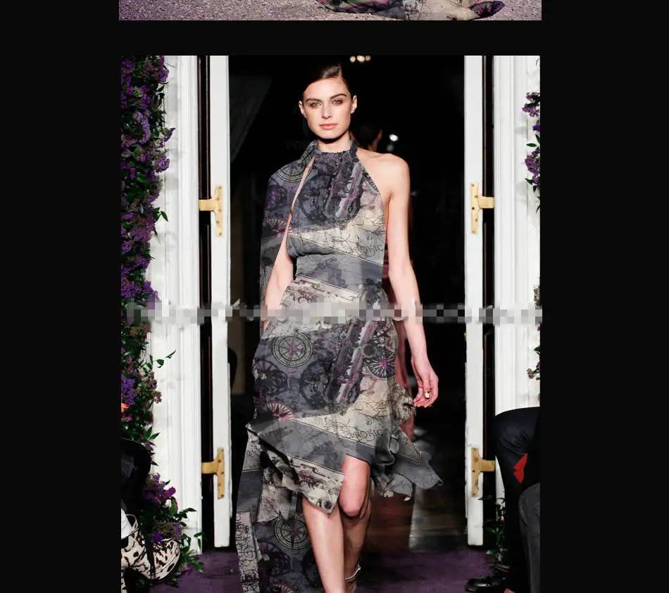 Бесплатная доставка летние платья в стиле ретро шифоновая ткань из чистого шелка