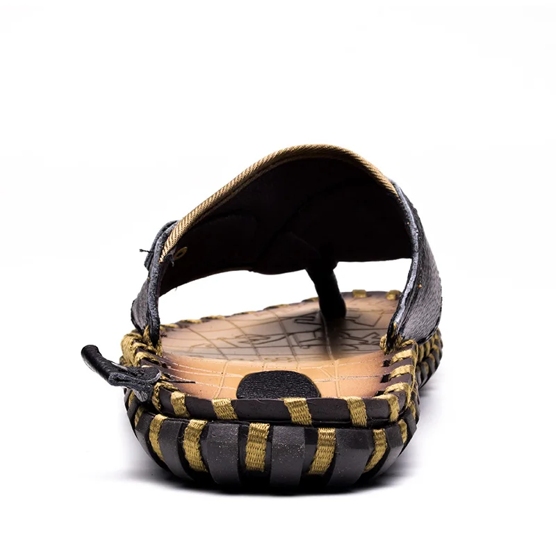 Шлепанцы COSIDRAM мужские из натуральной кожи пляжная обувь сланцы плоский каблук