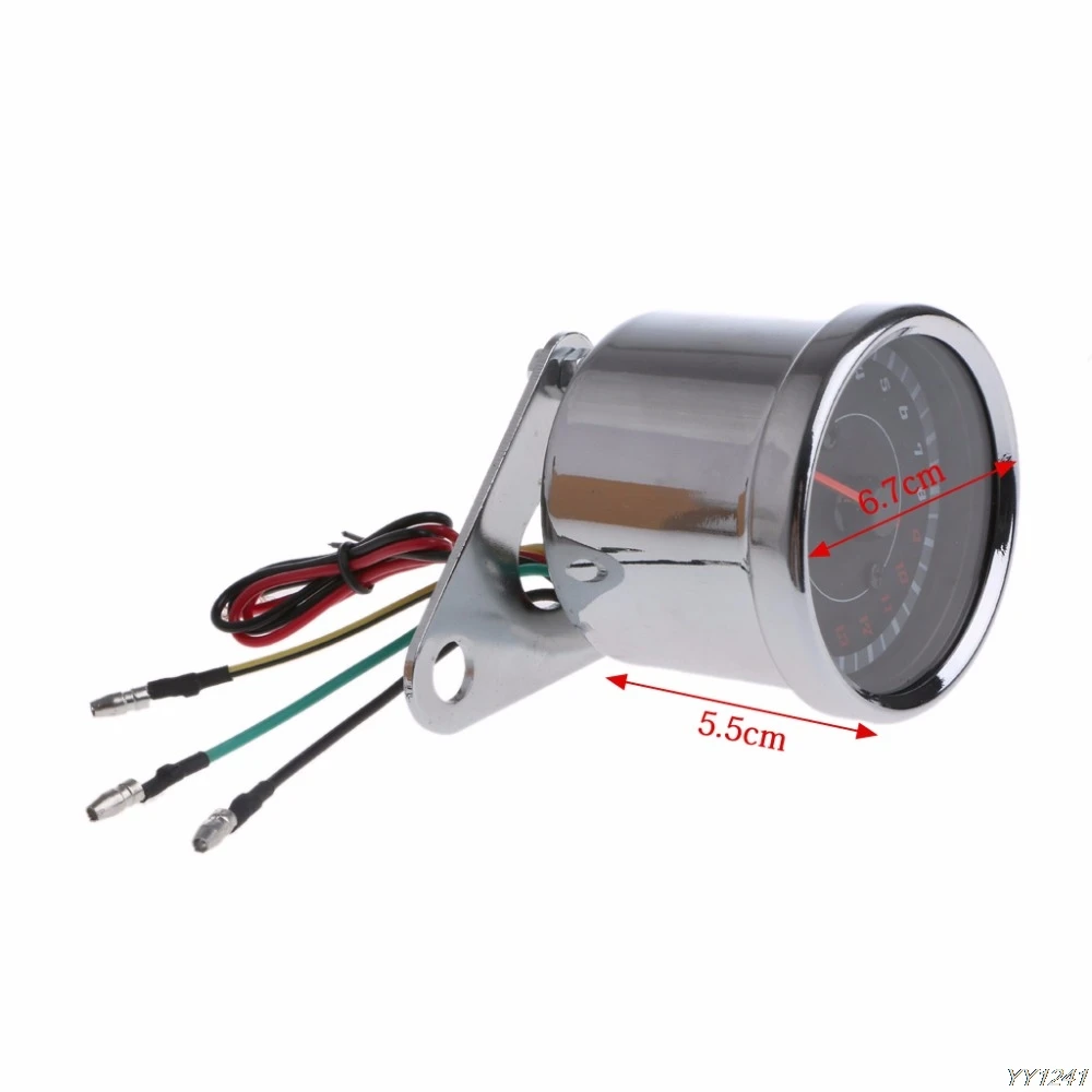 Universal LED Motorcycle Tachometer DC 12V Meter 13K RPM For Honda Yamaha Suzuki Instruments- G6KC | Автомобили и мотоциклы