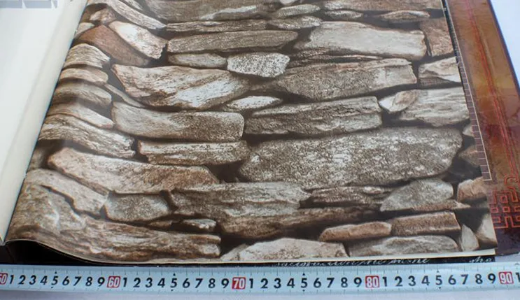 

Chinese stone wallpaper pattern simulation brick gravel stones embossing head lifelike TV backdrop wallpaper