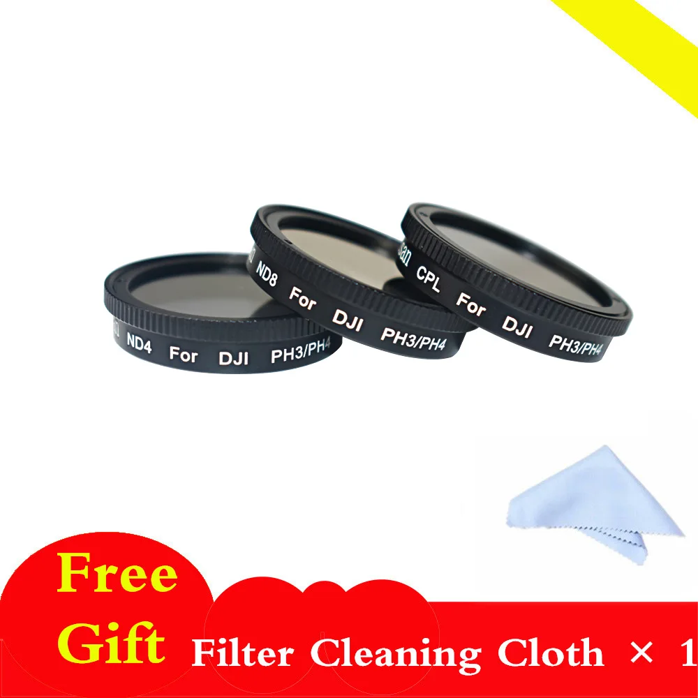 Набор фильтров Musan 3 шт. CPL + ND4 ND8 для DJI Phantom 3SE/3 Standard Professional Advanced / 4 Filter Kit|Фильтры| |