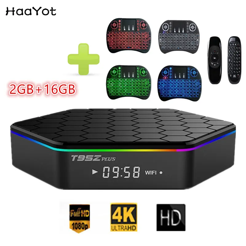 ТВ приставка HAAYOT Amlogic S912 Android T95Z Plus 2 Гб 16 медиаплеер 4K HD2.4G и 5G Wifi BT4.0 гигабитная Lan 7 1