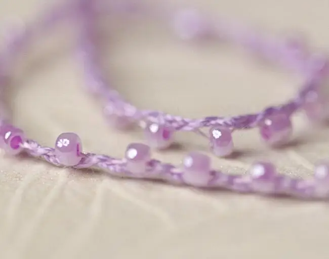 

0.2CM Wide New purple bead Embroidery flower lace fabric trim ribbon DIY sewing applique collar cord dress wedding guipure decor