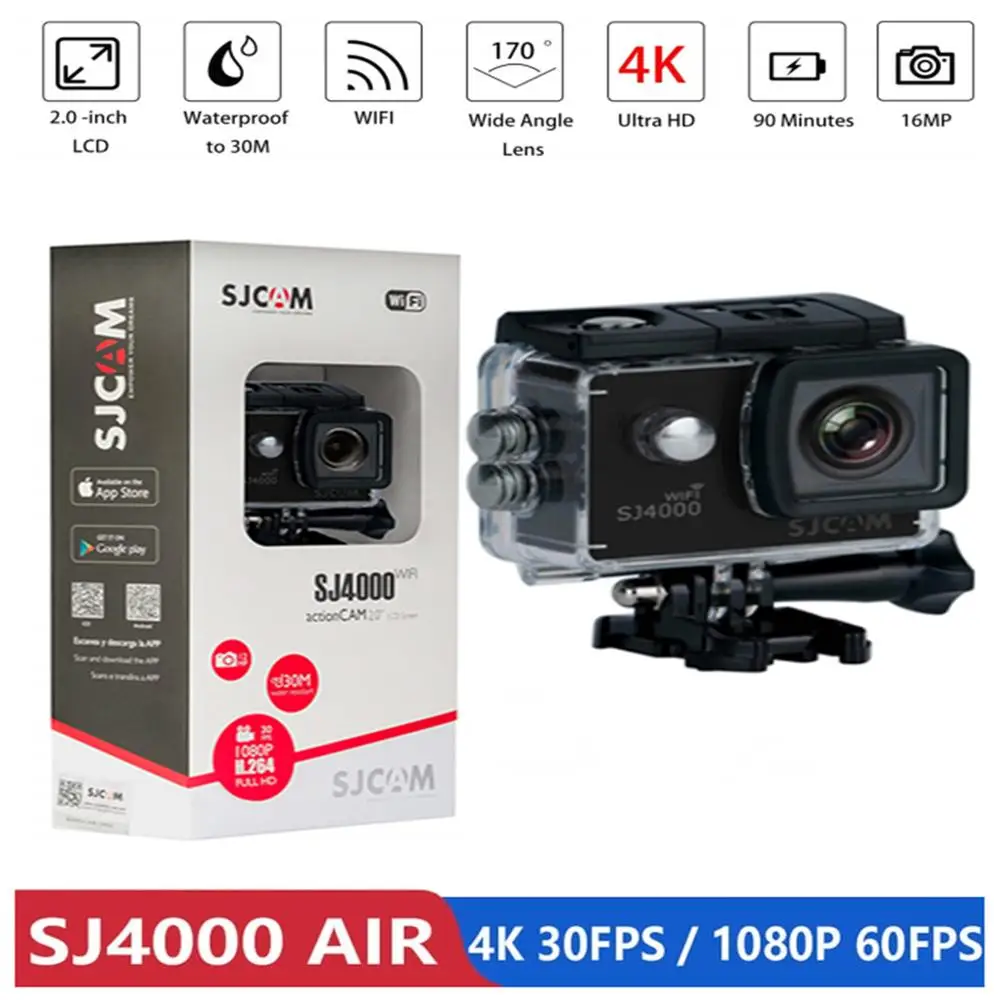 SJCAM SJ4000 AIR 4K 30FPS экшн камера Full HD Allwinner wifi 2 0 &quot экран мини шлем Водонепроницаемая