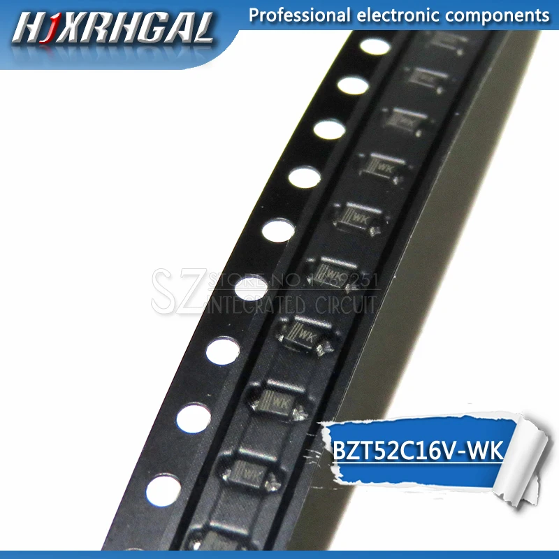 1reel 3000pcs Zener diode BZT52C16V BZT52C SOD-323/123 WK SMD new and original HJXRHGAL | Электронные компоненты и