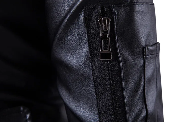 Мужская кожаная куртка бомбер с воротником стойкой вышивкой|men brand leather jacket|men