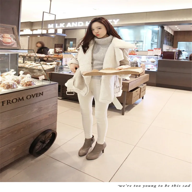 Высокое качество 2018 зимняя куртка женская замшевая обувь из овечьей шерсти