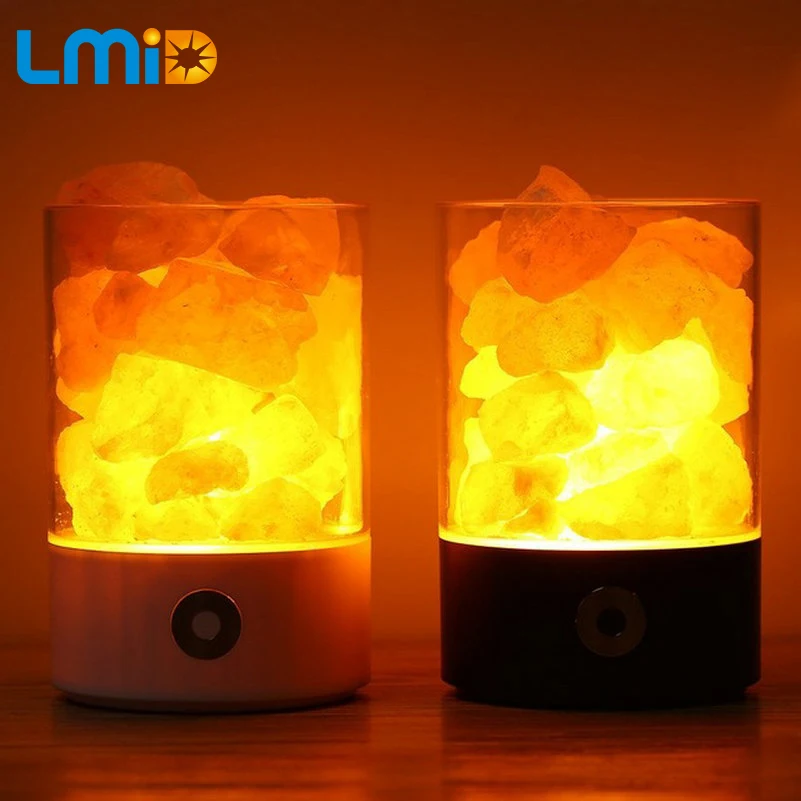 USB Crystal Light Природные Гималайской соли лампа Светодиодная создатель Indoor яркая