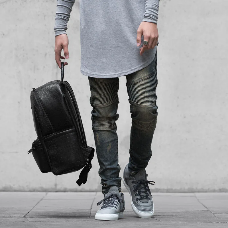 [Ху и GH] 2017 Новая мода бренд Для мужчин обтягивающие джинсы взлетно-посадочной