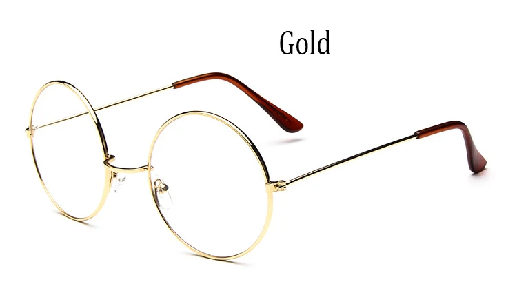 Винтажные круглые прозрачные очки женские золотая металлическая оправа ретро