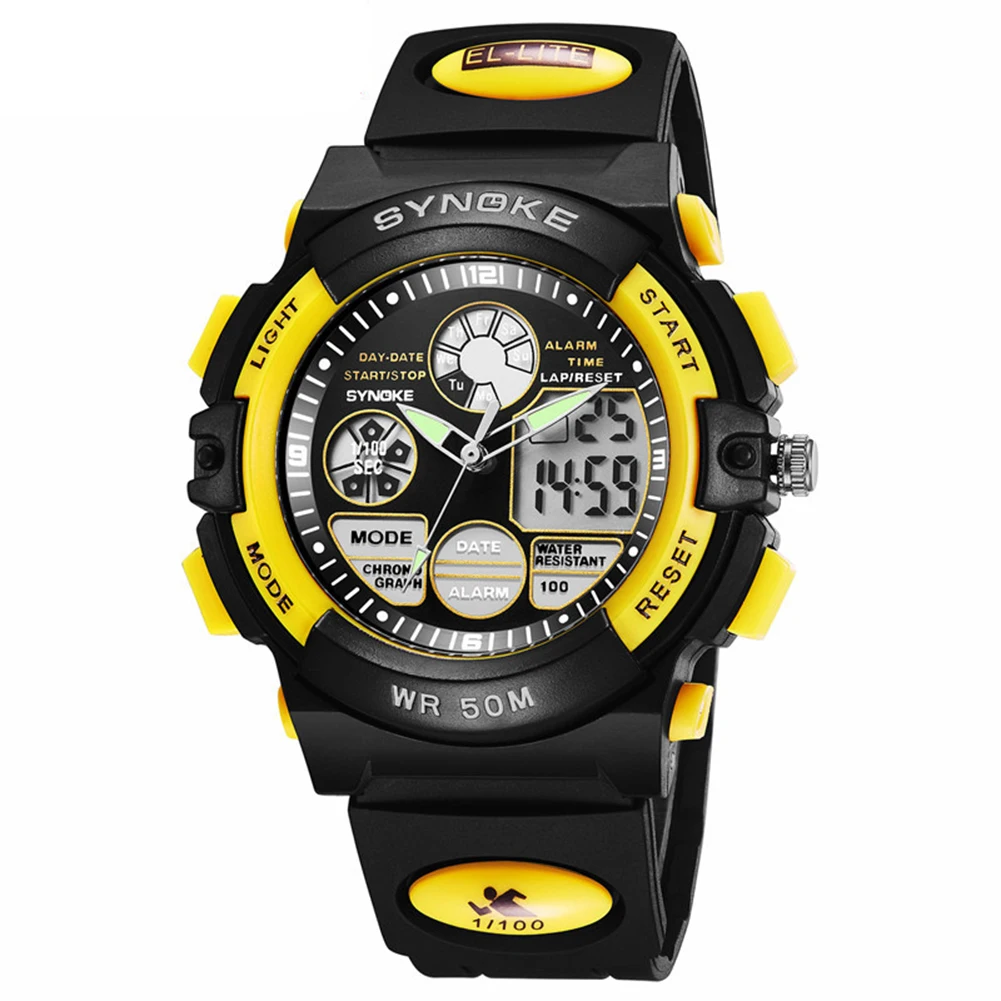 Waterproof Digital Analog Dual Time Date Alarm Luminous Kid children Boy Girl sport Electronics Wrist Watch dropshipping | Наручные часы