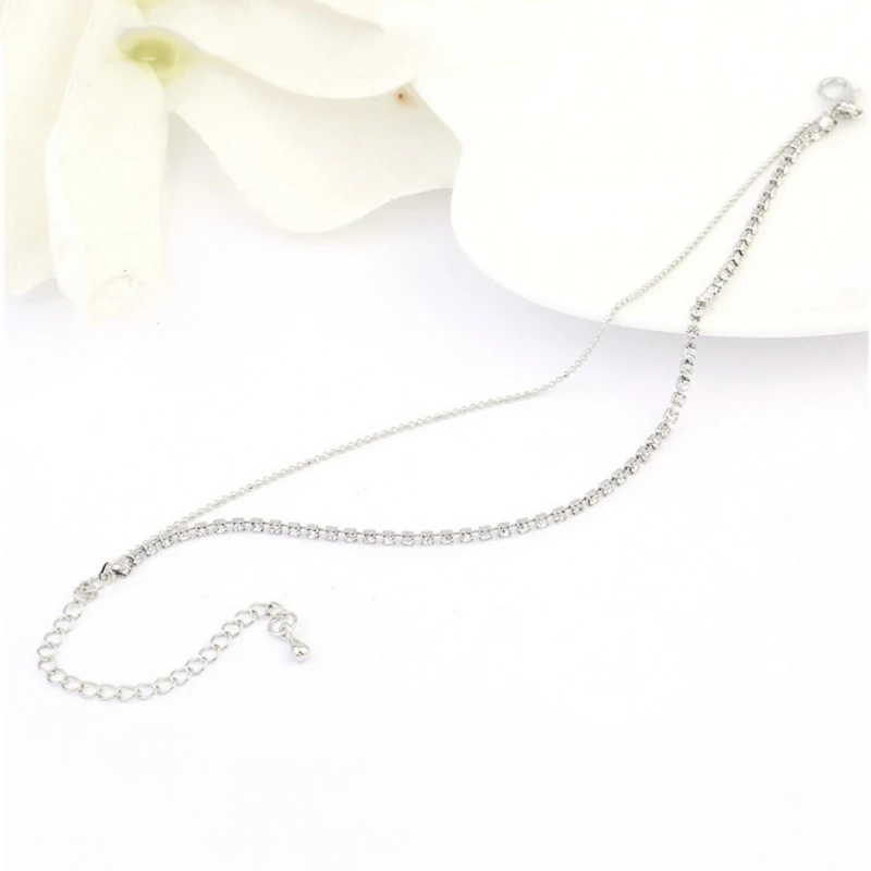 Lovely Girl Crystal Ankle Bracelet Silver Color Leg Chain Anklet Barefoot Jewelry Foot Gifts For Women Playa Mujer | Украшения и