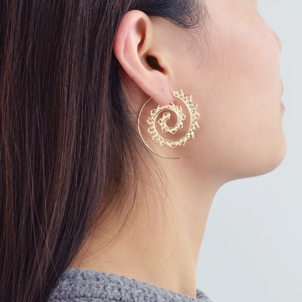 Feelshine панк рок заявление Серьги кольца золото Цвет Круг Сердце Форма богемный для