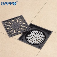 gappo black floor balck square drains bathroom drain shower floor drain brass floor cover chrome plugs shower drain stopper