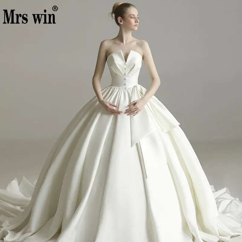 Mrs Win 2019 Новое роскошное свадебное платье сексуальное бальное с v образным вырезом