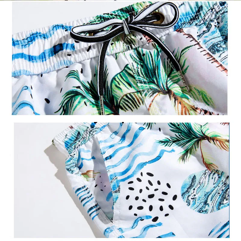 Новые пляжные шорты для пар свободные отдыха с плоским углом быстросохнущие