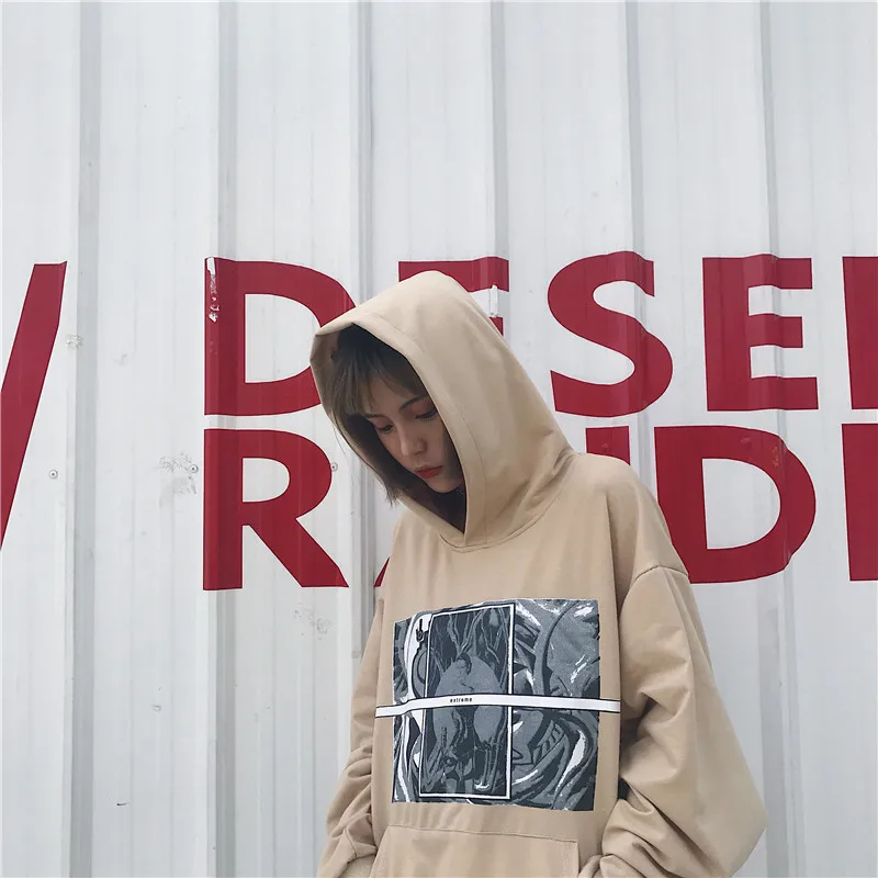 NiceMix Harajuku женские толстовки с капюшоном Moletom свободные Oversize пуловер с капюшоном унисекс пара пальто для будущих мам осень г. Уличная