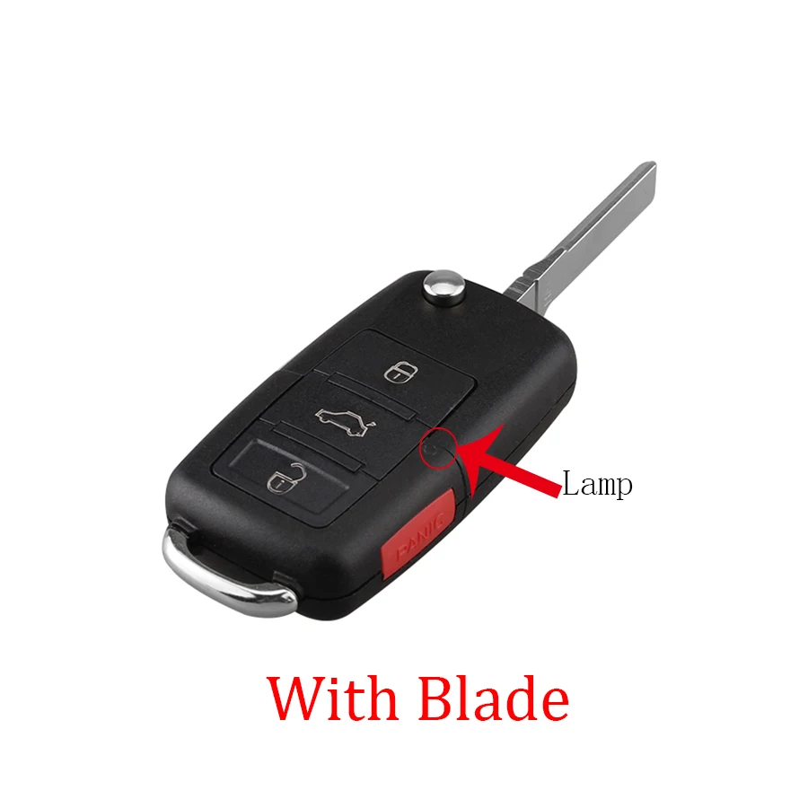 With Blade 3+ 1 кнопки флип пульт дистанционного управления брелок чехол для VW Passat Jetta для VW Polo Passat B5 B6 golf 4 5 6 Touran Bora Jetta ключ оболочка - Цвет: With Blade
