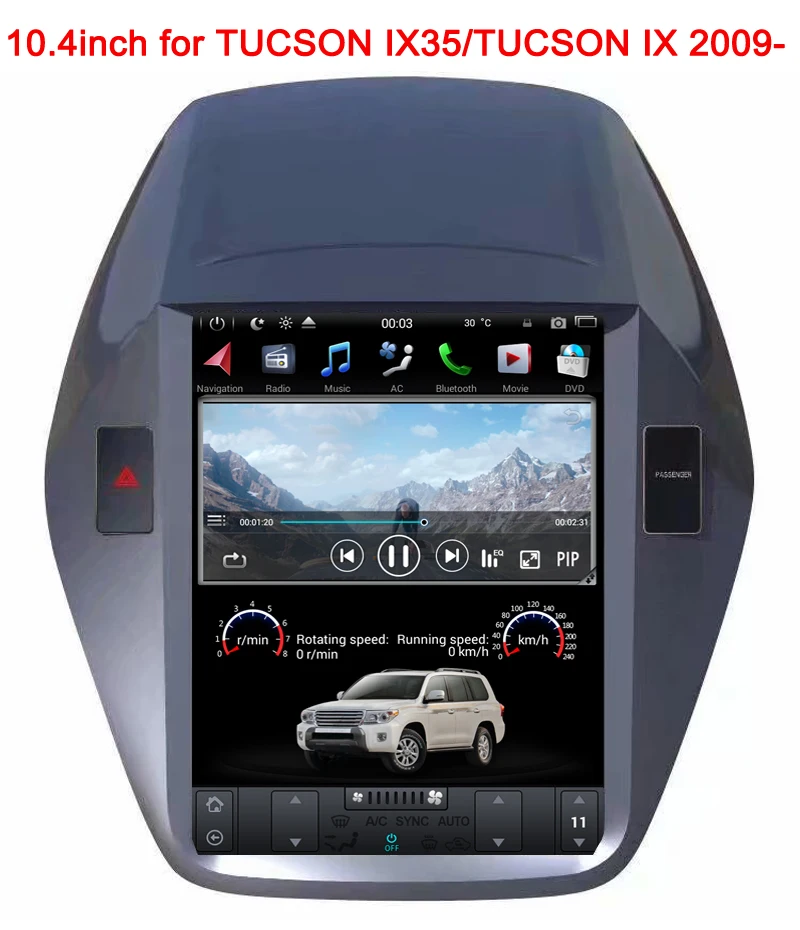 Автомобильный мультимедийный плеер Carplay 10 4 дюймов в стиле tesla Android9.0 для Hyundai IX35