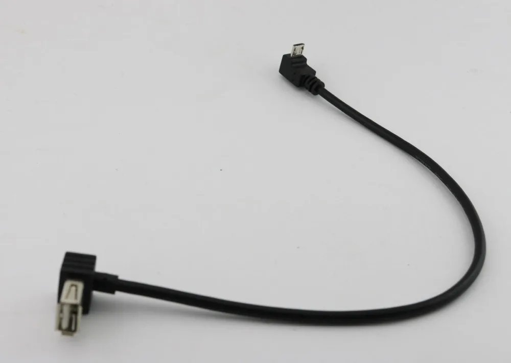 

10pcs USB 2.0 A Female Angled to Micro USB 5 Pin Male UP Angled Data Adapter Cable 1FT 30cm