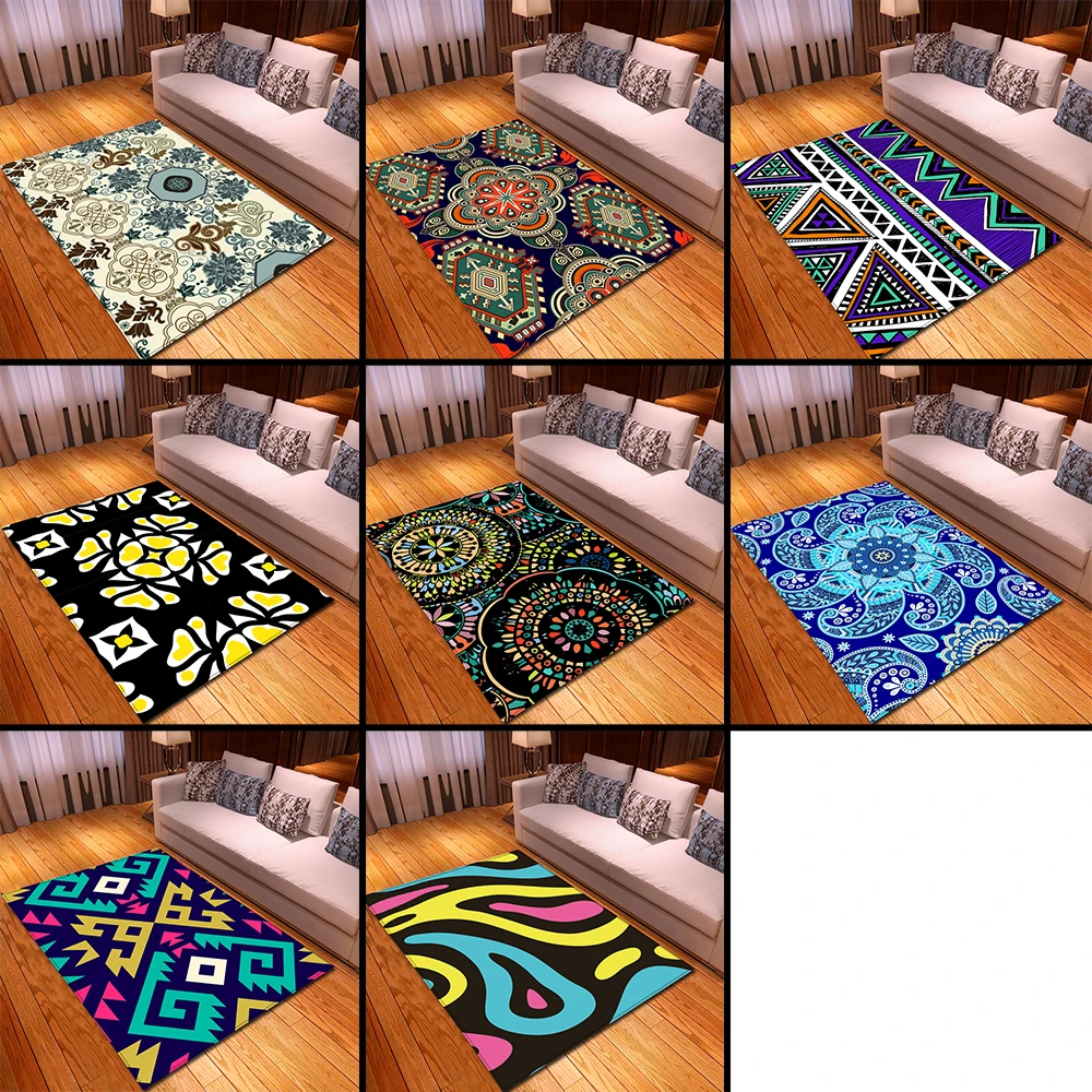 

3D Bohemia Living Room Big Area Decoration Carpet Rugs for Bedroom Soft Door Mat Coffee Table Carpets