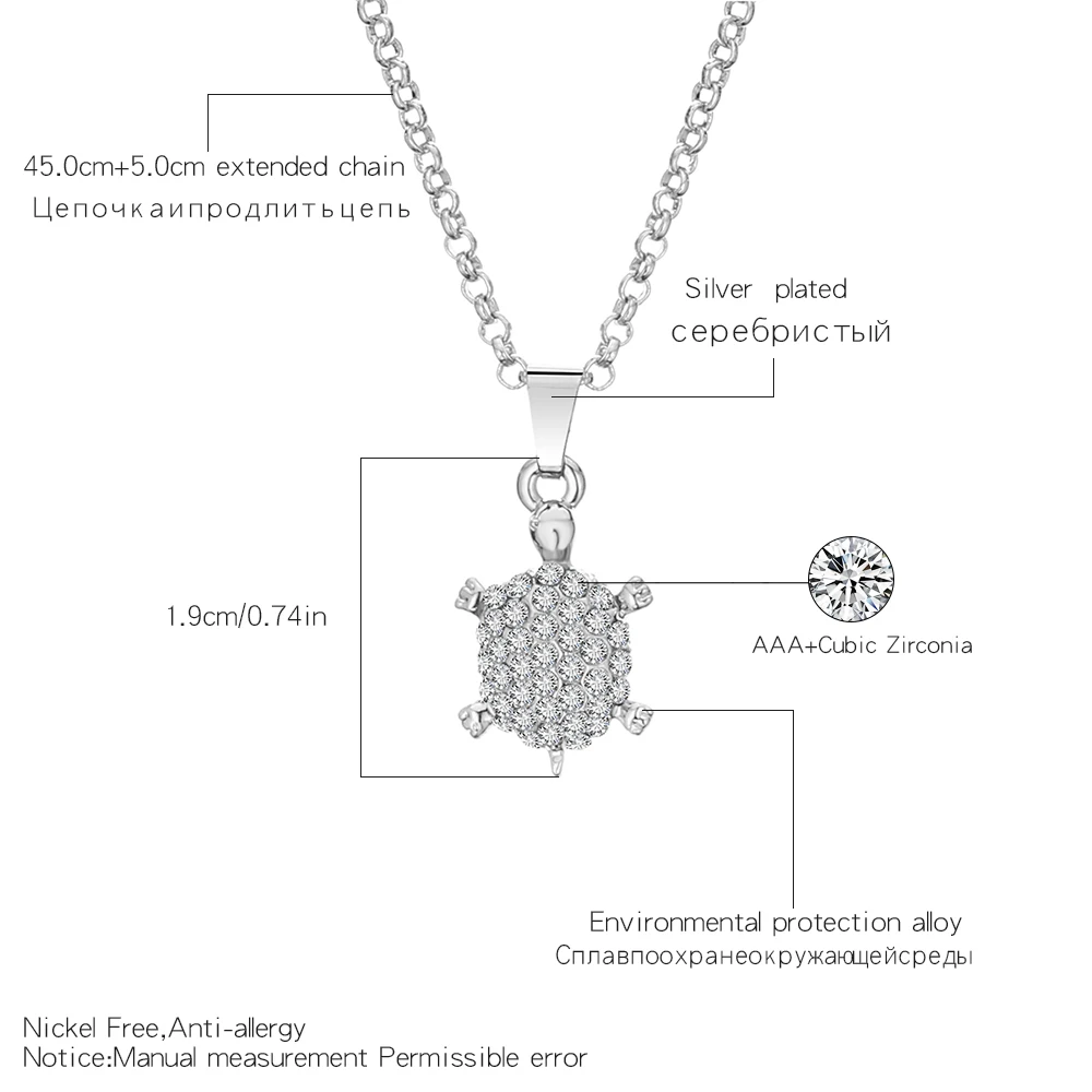 Модное маленькое животное черепаха чокер Подвески Хрустальное черепаховое