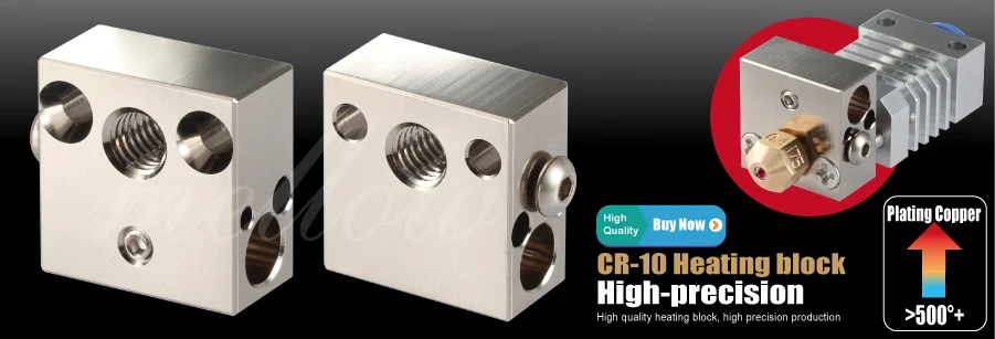 Mellow 3d принтер CR8 CR10 покрытый медным подогревом блок для Micro Swiss Hotend MK8 сопла