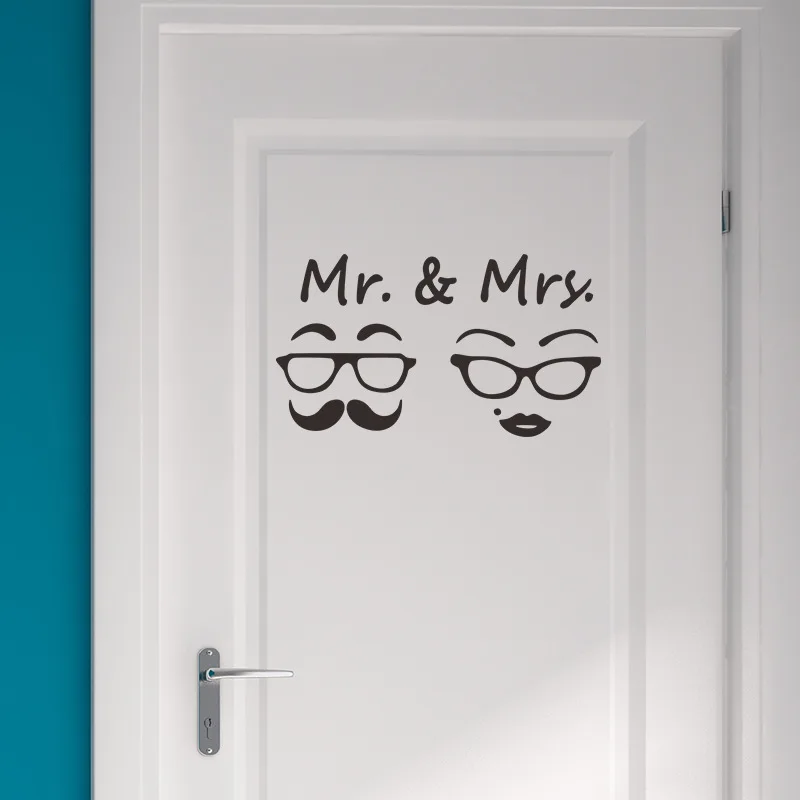 Настенные наклейки MR & MRS в стиле ретро для очков фона украшения дома обои Съемные