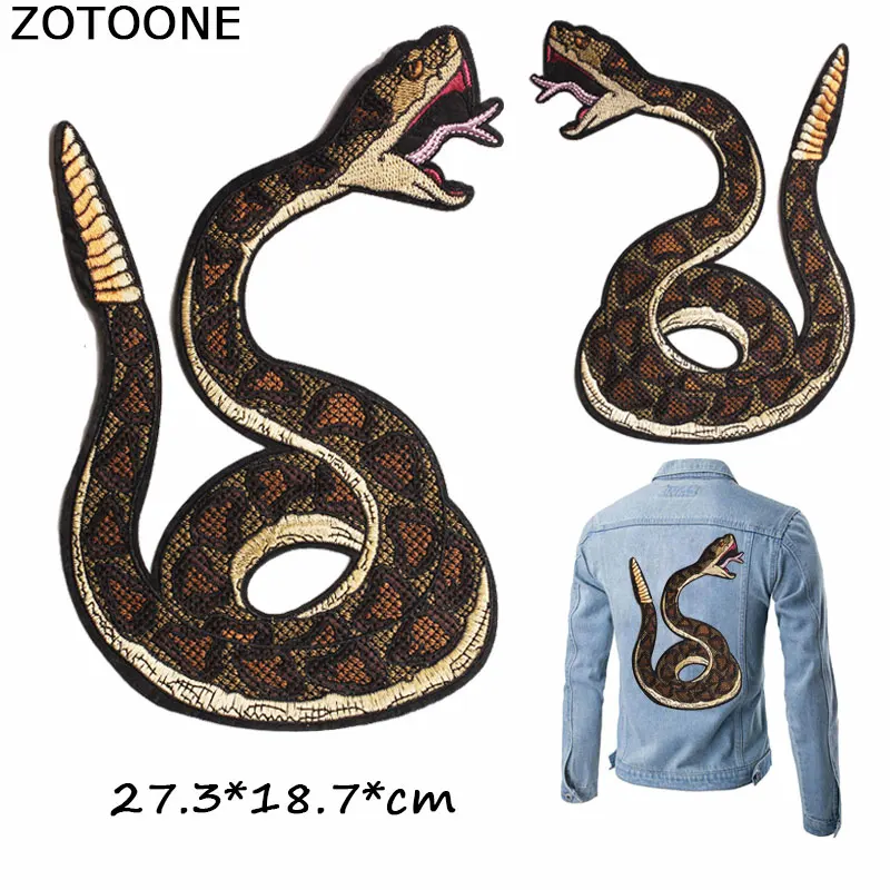 ZOTOONE Большие Патчи змея наклейки для одежды вышивка патчи рукоделия курток