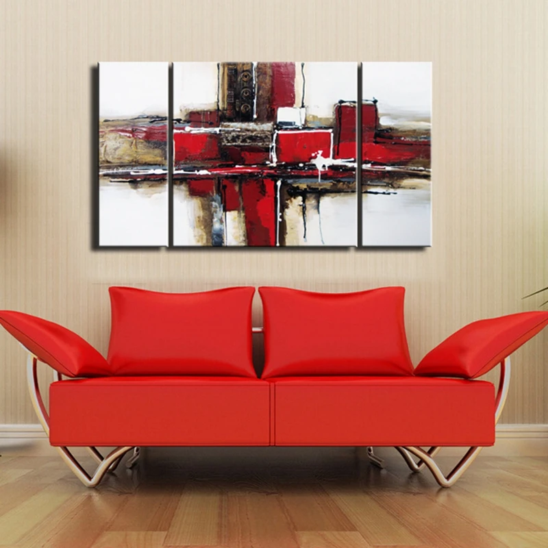 3 Панель живопись маслом на холсте ручной работы абстрактные картины для