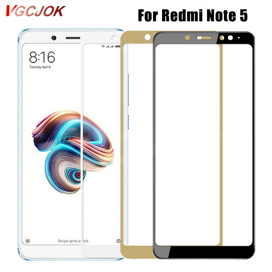 Защитное стекло VGCJOK для смартфона Xiaomi Redmi Note 5/5 Pro твердость 9H цвет рамки