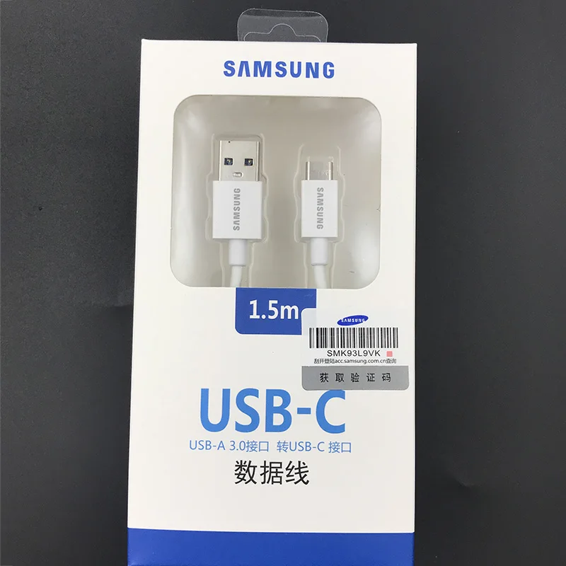 Кабель samsung TYPE-C, 1,5 м, usb 3,1, быстрая зарядка, линия передачи данных для samsung Galaxy S8, S9, S10 plus, Note 8, 9, 10, A3/A5/A7