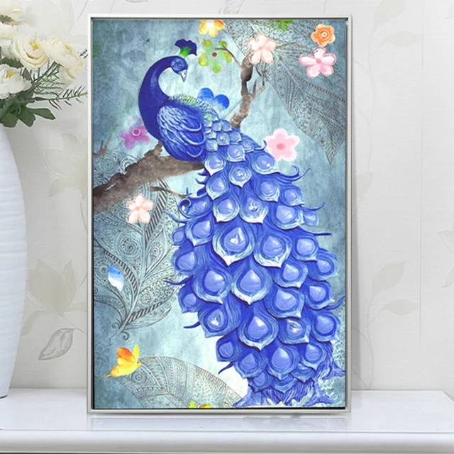 5d diy diamond embroidery peacock Painting pictures mosaic Christmas gift picture home decor | Дом и сад