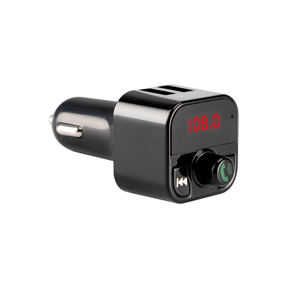 Fm-передатчик, беспроводной Bluetooth, FM модулятор, громкая связь, автомобильный комплект, lcd радио, аудио, Автомобильный mp3 плеер, 3.1A, двойной USB, автомобильное зарядное устройство - Название цвета: Черный