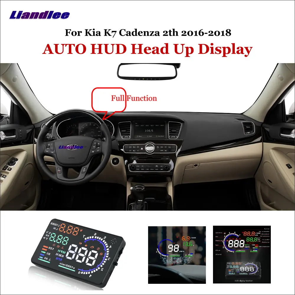 Дисплей на лобовое стекло автомобиля Liandlee HUD для Kia K7 Cadenza 2th 2016 2018 цифровой