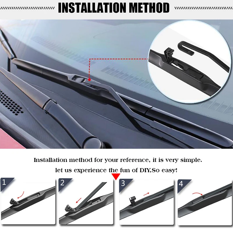 

Windshield front hybrid wiper blade windscreen rear wiper Auto car accessories for Dodge Nitro From 2007 to 2012 Fit Hook Arms