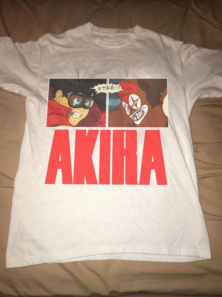 Винтажные 80s Akira 1988 аниме Япония футболка Перепечатка короткий рукав плюс размер