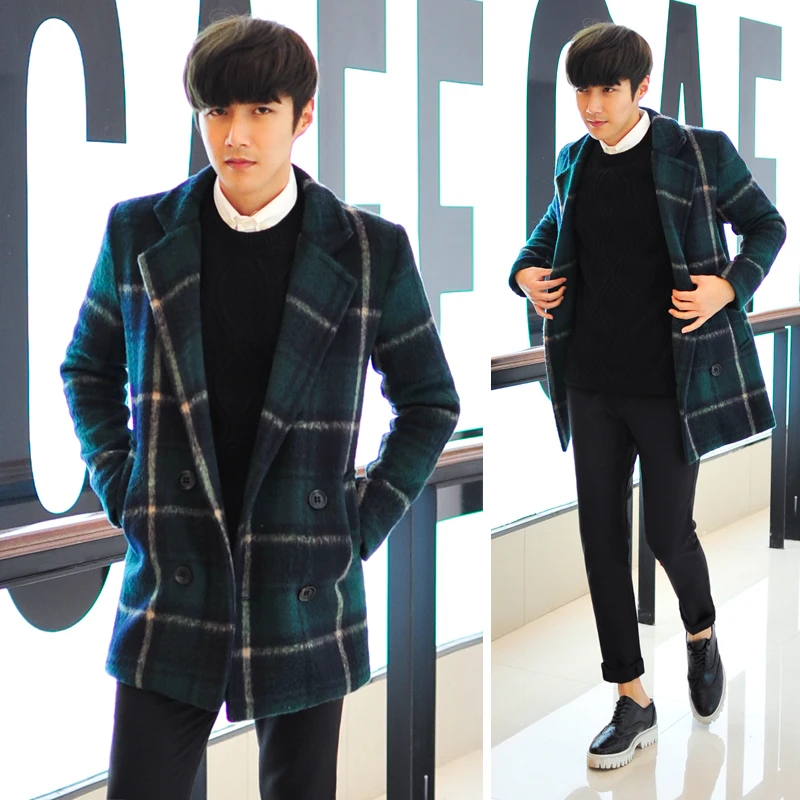 Толстые мужчины шерсть пледы зимнее пальто 2015 мужские бушлат мужской Homme casaco